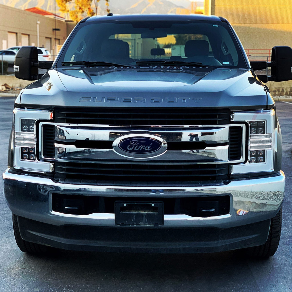 AlphaRex 880101 17-19 Ford F-250 SD NOVA LED Projector Headlights Plank Style Chrome with Activation Light/Sequential Signal