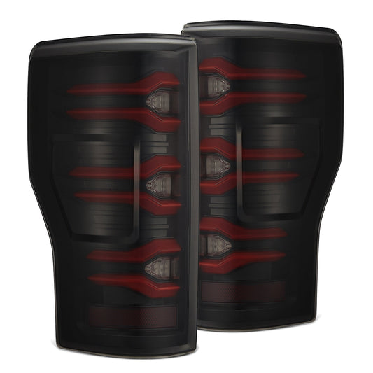 AlphaRex 659092 17-19 Ford F150/F250/F350 LUXX LED Taillights - Black-Red