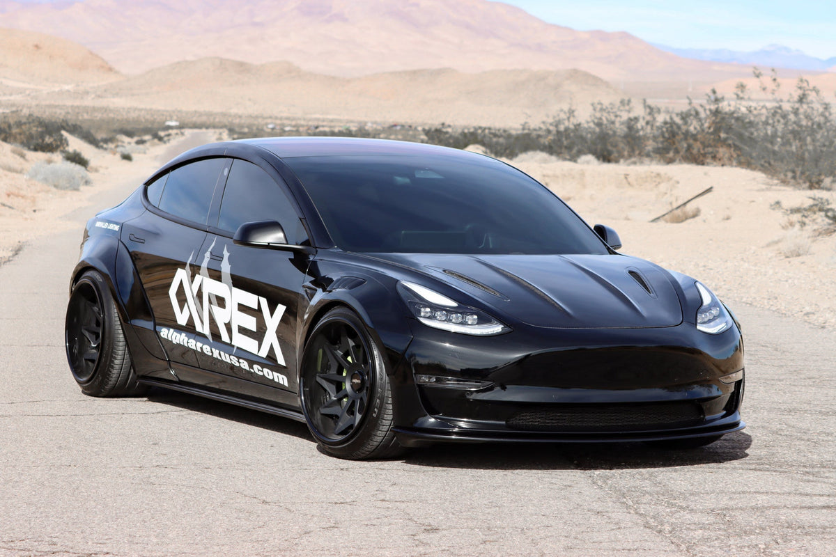 AlphaRex 880859 17-22 Tesla Model 3/20-23 Model Y NOVA LED Projector Headlights Alpha-Black with Activation Light & Sequential Signal
