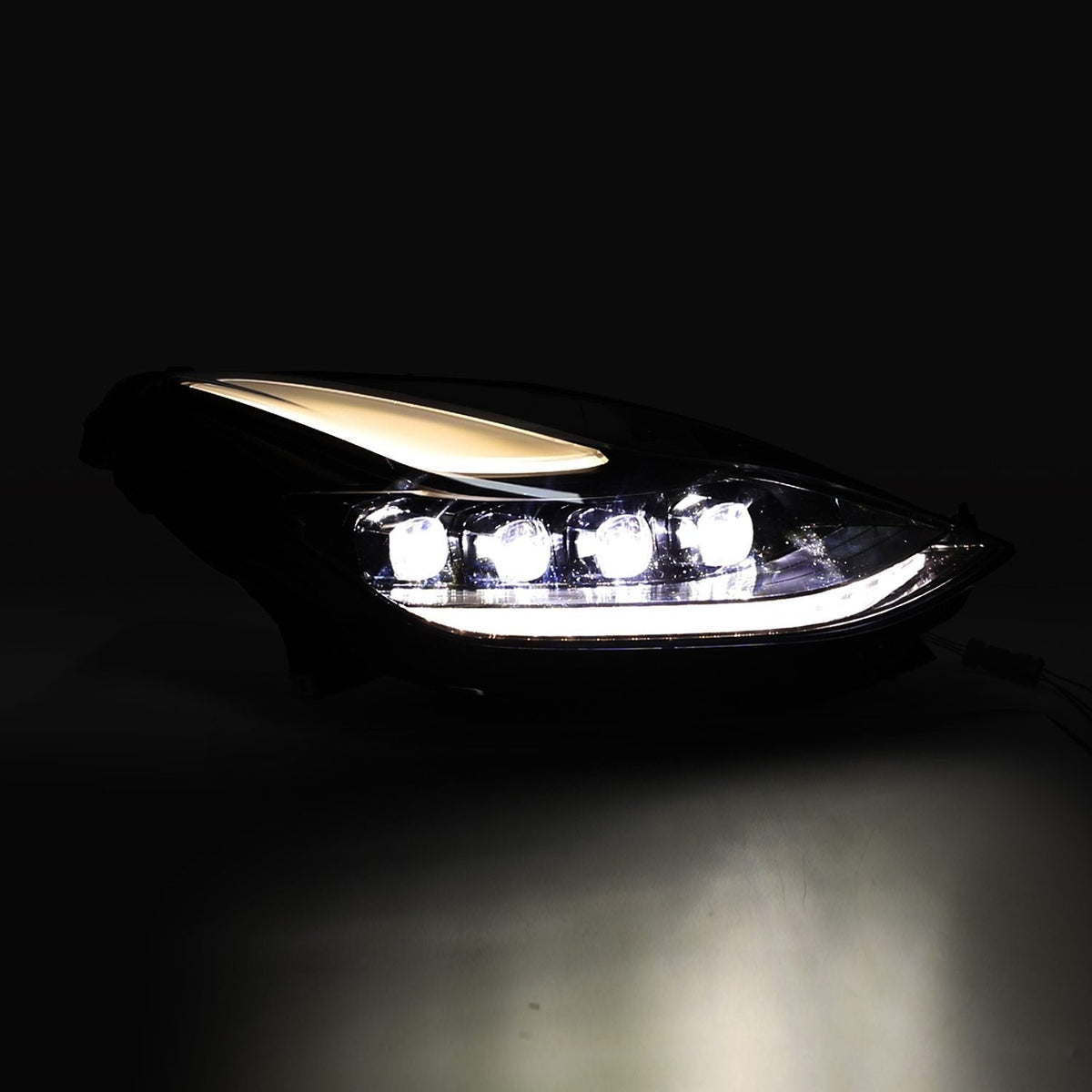 AlphaRex 880859 17-22 Tesla Model 3/20-23 Model Y NOVA LED Projector Headlights Alpha-Black with Activation Light & Sequential Signal