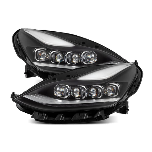 AlphaRex 880860 2017-2022 Tesla Model 3/2020-2023 Model Y NOVA-Series LED Projector Headlights Black with Activation Light & Sequential Signal
