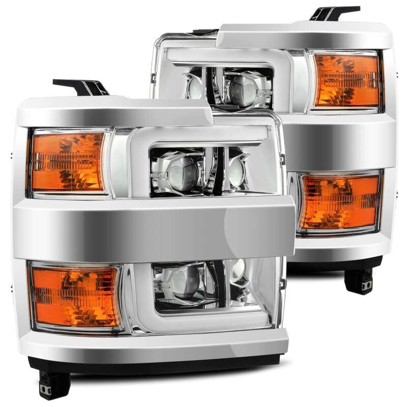 AlphaRex 880225 15-19 Chevrolet Silverado 2500 HD PRO-Series Headlight Plank Chrome w/Activation Light/Sequential Signal/DRL