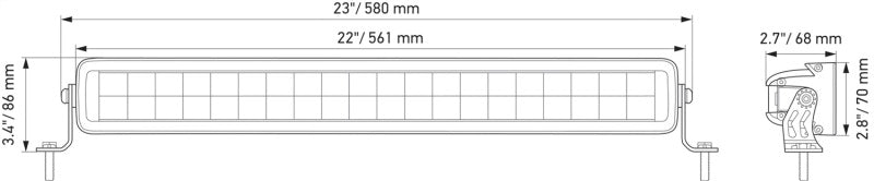 HELLA 358176401 Black Magic 21in Double Light Bar - Driving Beam