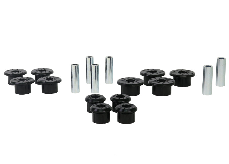 Whiteline W73821 Spring Eye Front/Rear and Shackle Bushing for 1999-2018 Chevrolet Silverado 1500, 1999-2018 GMC Sierra 1500, 2001-2010 Chevrolet Silverado 2500 HD and More