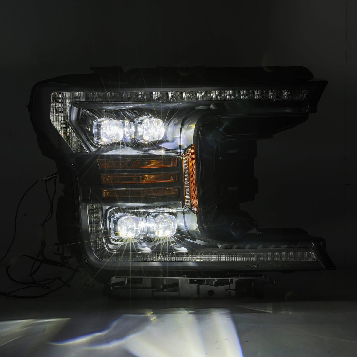 AlphaRex 880182 18-19 Ford F-150 NOVA LED Projector Headlights Plank Style Matte Black with Activation Light/Sequential Signal
