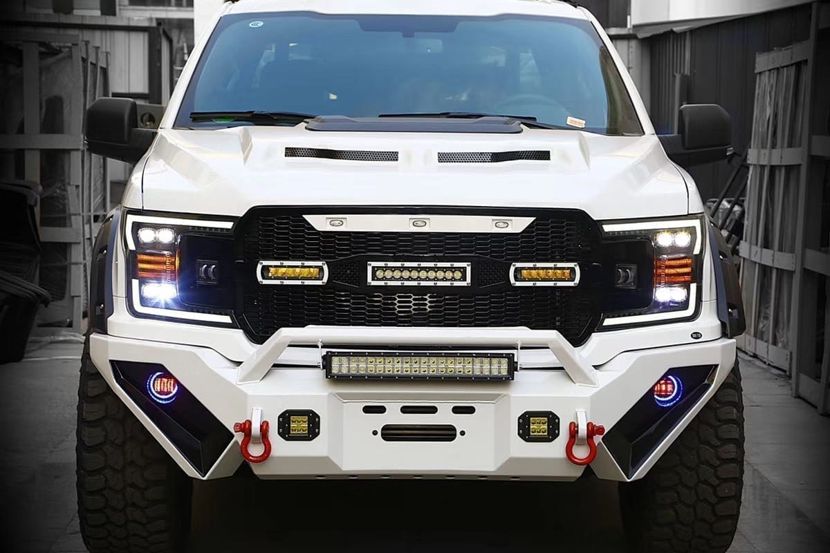AlphaRex 880182 18-19 Ford F-150 NOVA LED Projector Headlights Plank Style Matte Black with Activation Light/Sequential Signal