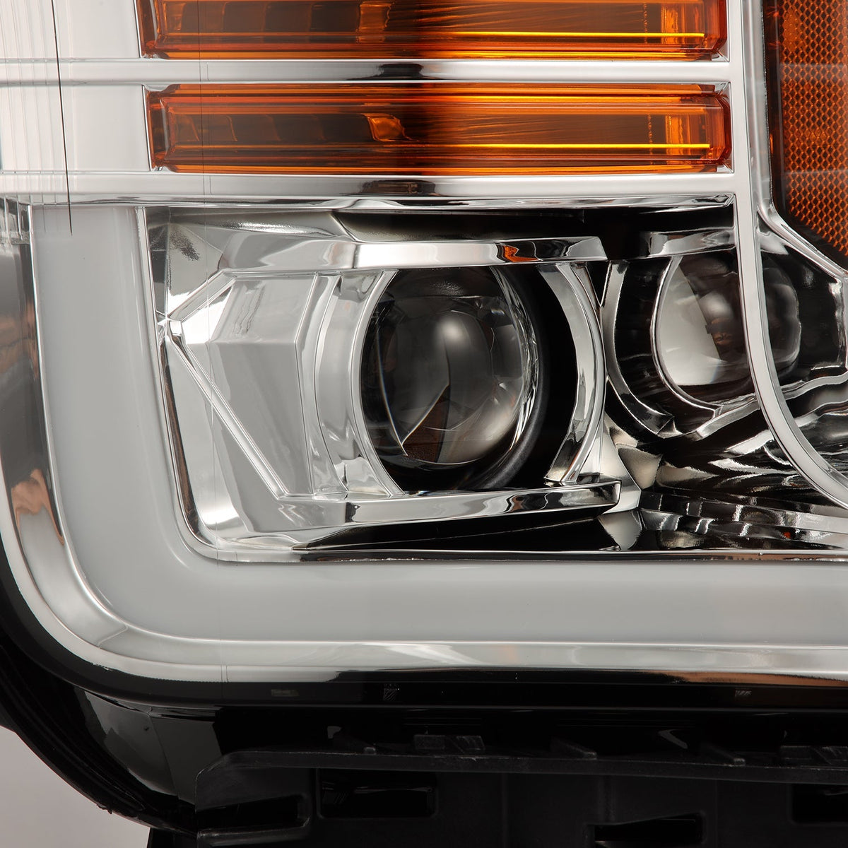 AlphaRex 880187 18-19 Ford F-150 PRO-Series Projector Headlights Plank Style Chrome with Activation Light/Sequential Signal