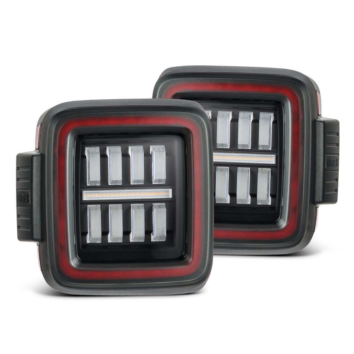 AlphaRex 602040 2018+ Jeep Wrangler JL NOVA-Series Prismatic LED Tail Lights - Black/Red