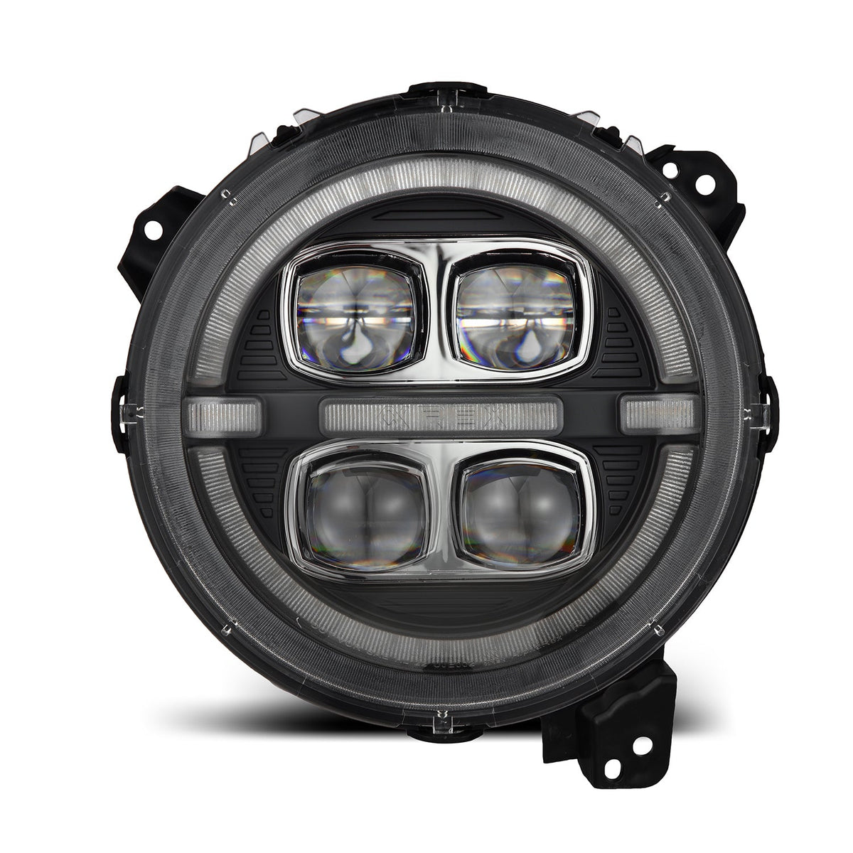 AlphaRex 880868 18-23 Jeep Wrangler JL/Gladiator JT LED Projector Headlights Black with Activation Light/Sequential Signal/DRL