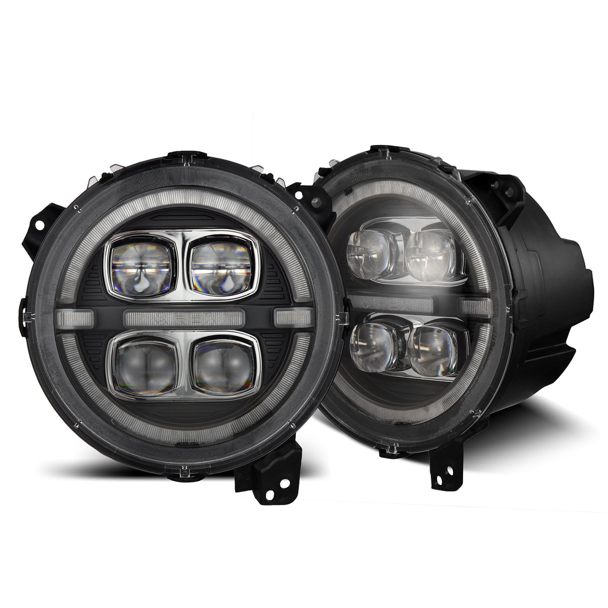 AlphaRex 880868 18-23 Jeep Wrangler JL/Gladiator JT LED Projector Headlights Black with Activation Light/Sequential Signal/DRL