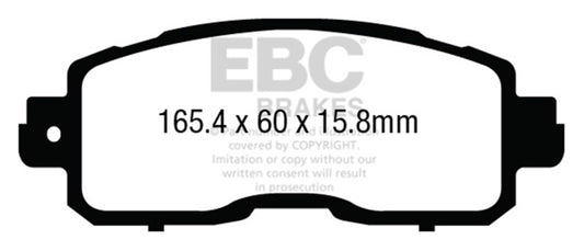 EBC 13+ Nissan Altima 2.5 (L33) Sedan Ultimax2 Front Brake Pads UD1650