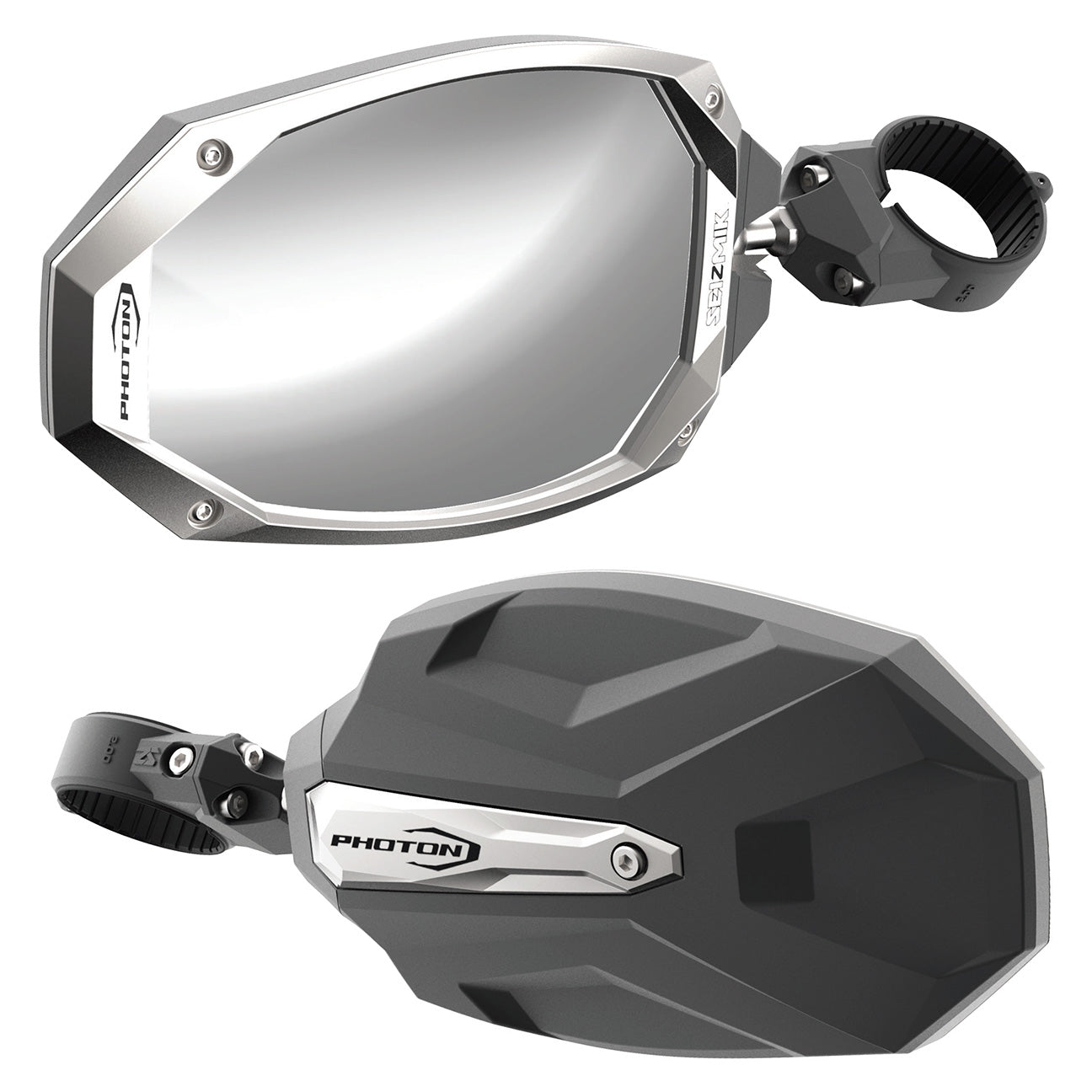 Seizmik 04+ Can Am/Hon/Kaw/Kub/Polaris/Yam Photon Sideview Mirror - 2 in. Clamp Pair 56-18108
