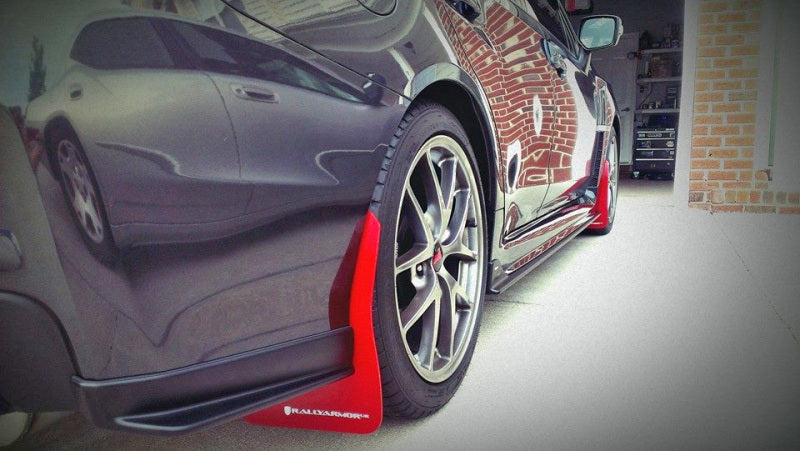 Rally Armor UR Mud Flaps - 2015-2021 Subaru WRX / WRX STI - Black/Grey Logo - #MF32-UR-BLK/GRY-X