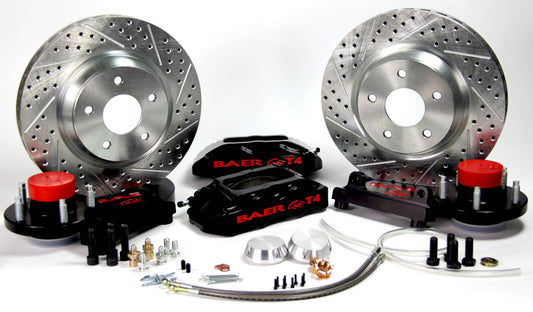 Baer Brakes 65-66 Ford Mustang 13in Track4 Front Brake Kit-Black-