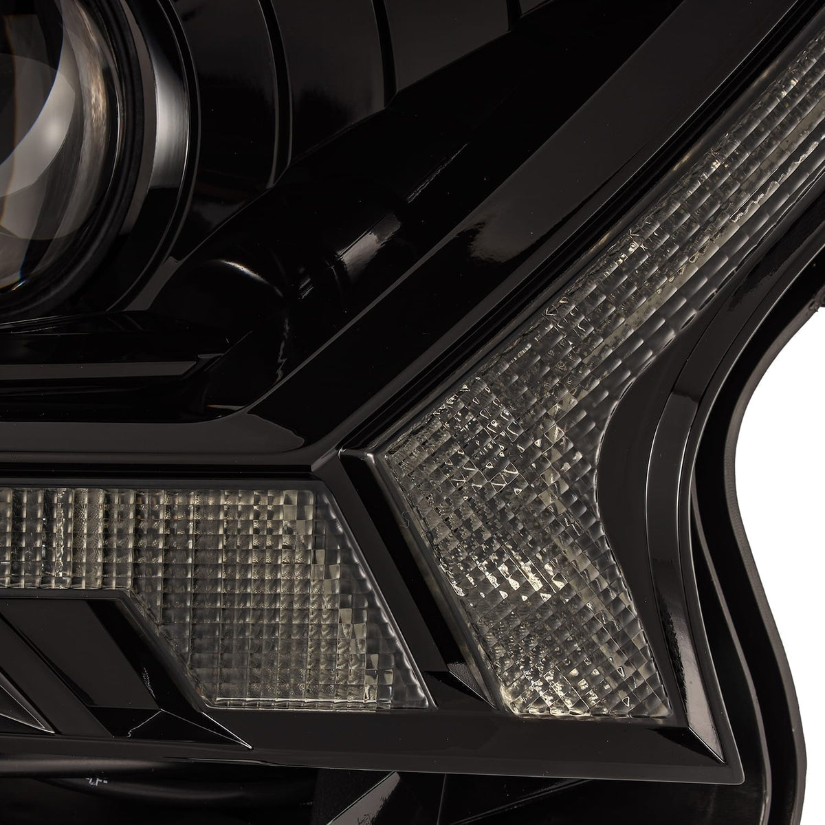 AlphaRex 880119 2019+ Ford Ranger PRO-Series Projector Headlights Plank Style Alpha Black with Sequential Signal/DRL