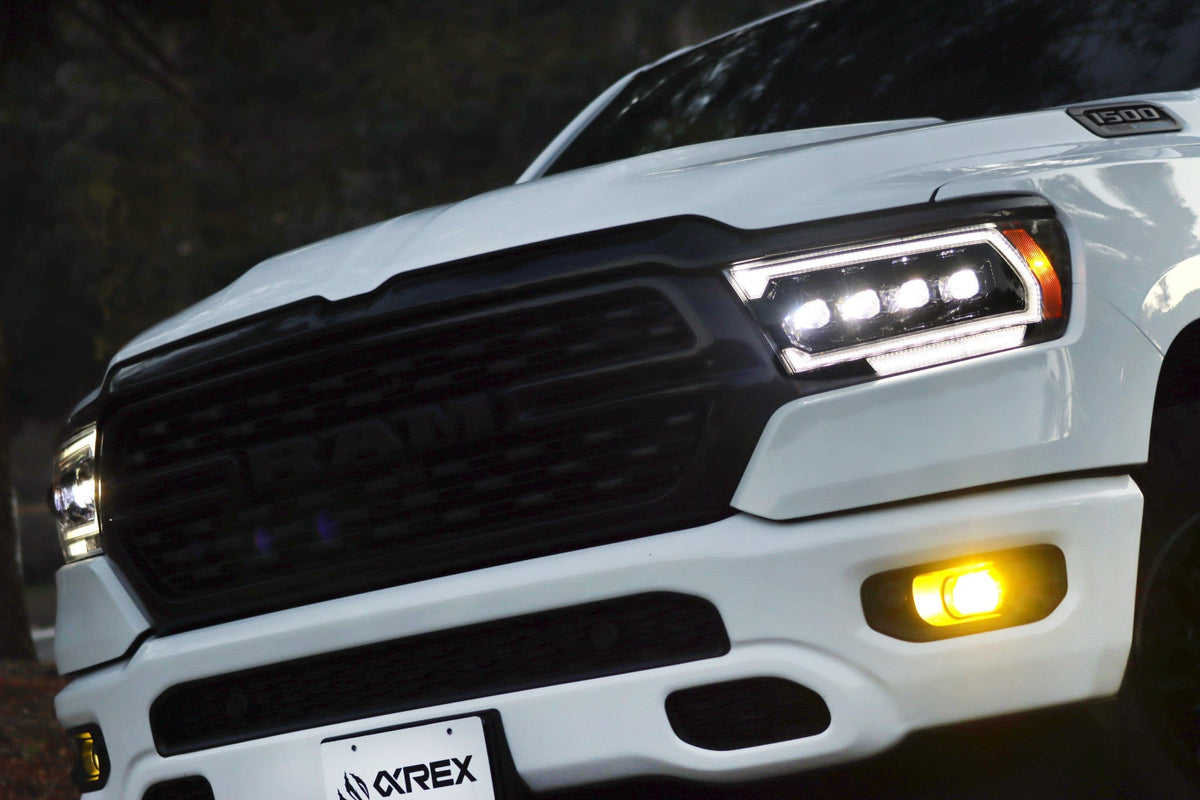 AlphaRex 880578 19-23 Dodge Ram 1500 (No Classic/Ltd/TRX) NOVA-Series Projector Headlights Black (Req. Converter)