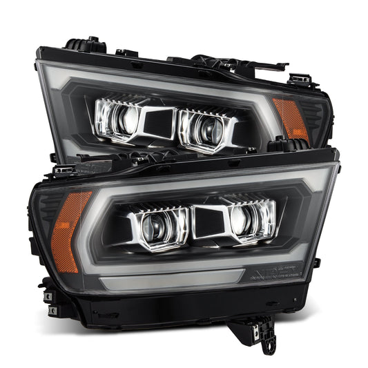 AlphaRex 880574 2019-2022 Dodge Ram 1500 PRO-Series Projector Headlights Black with Sequential Signal/DRL