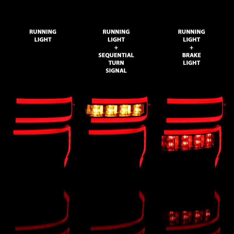ANZO 2014-2023 Toyota 4Runner T.L Black Housing Smoke Lens Red Light Bar W/Sequential