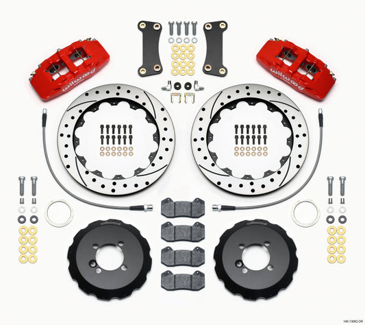 Wilwood Dynapro 6 Front Hat Kit 12.88in Drilled Red 2002-Up Mini Cooper w/ Lines - #140-13062-DR
