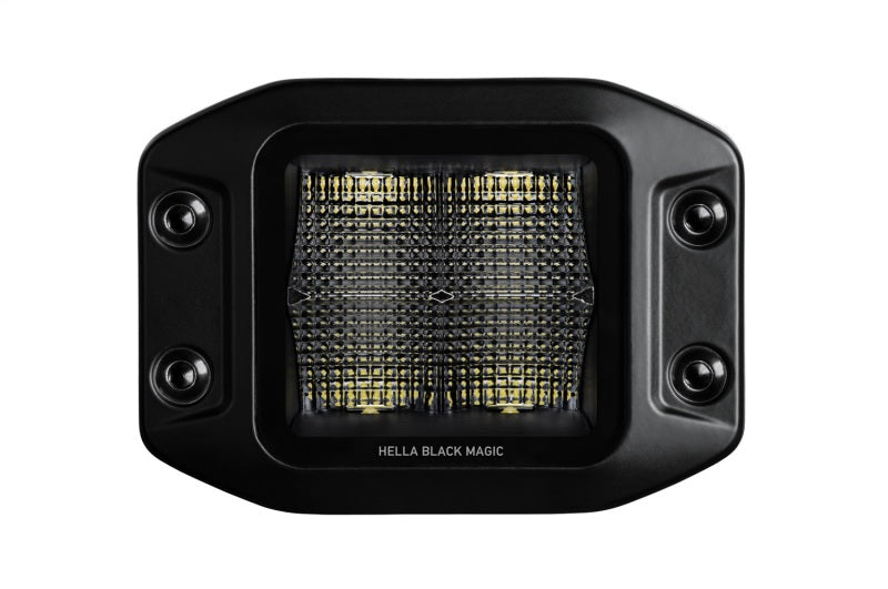 HELLA 358176831 Black Magic 3.2in LED Cube Kit - Flood Beam (Flush Mount)