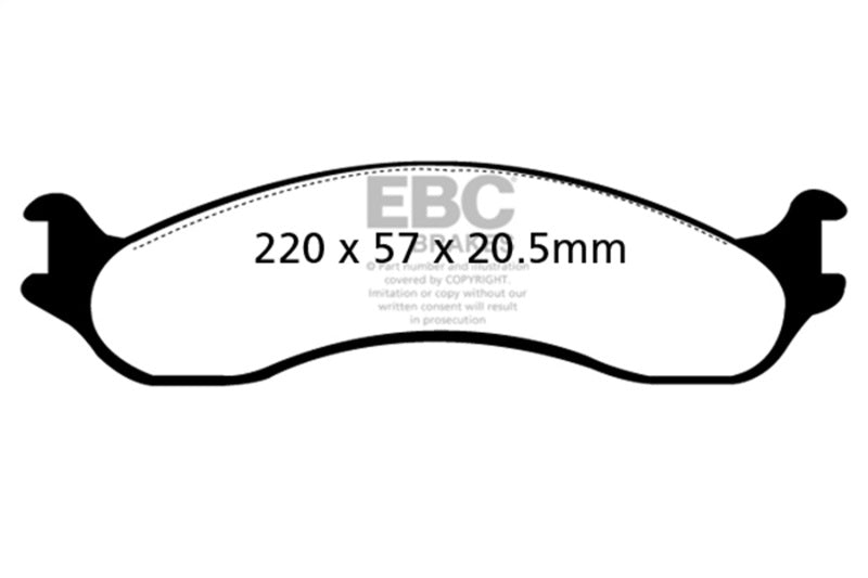 EBC 1998-2003 Dodge B250 B2500 Cargo 2500 Van 3/4 Ton Yellowstuff Front Brake Pads DP41266R