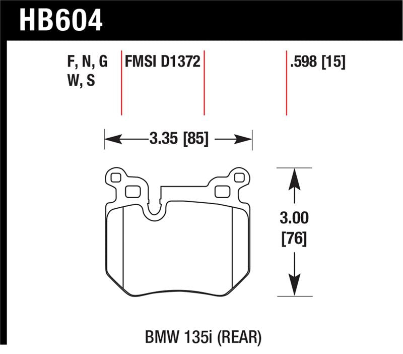 Hawk Performance HB604F.598 HPS Performance Street Brake Pads