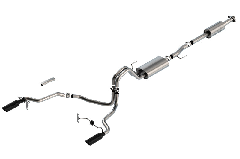 Borla 140862BC F-150 2021 2.7L/3.5L 4dr CC SB EC STB Lar/KingR/Plnm/LTD 3/2.25 SRE CB Touring BLK CHR Tips - #140862BC