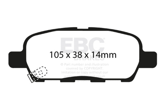 EBC 03-05 Infiniti FX35 3.5 Yellowstuff Rear Brake Pads DP41666R