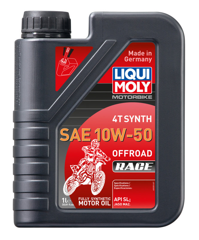 LIQUI MOLY 1L Motorbike 4T Synth SAE 10W-50 Offroad Race (20078) - Pack of 6