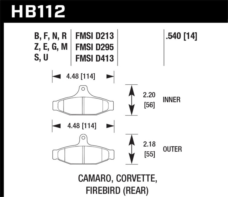 Hawk Performance HB112S.540 HT-10 Motorsport Brake Pads