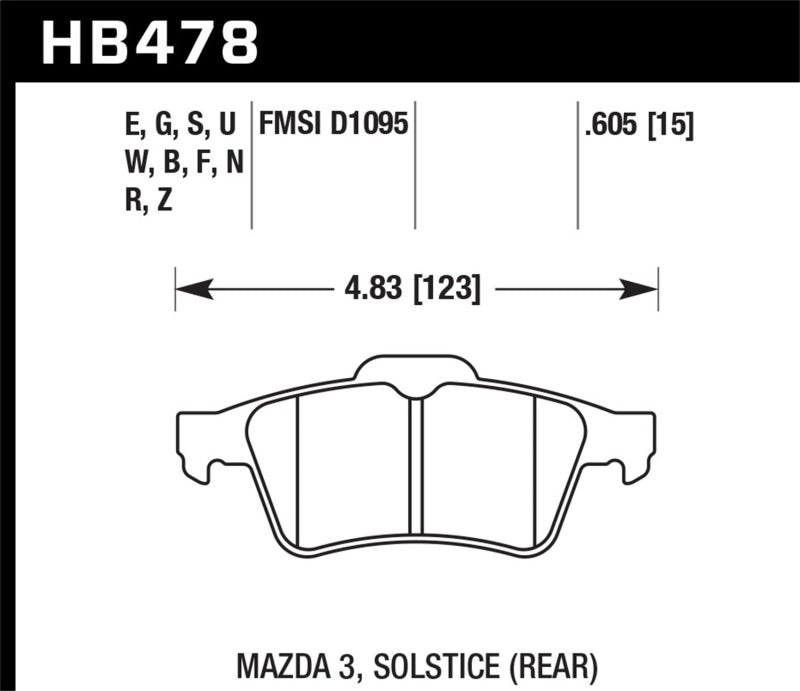 Hawk Performance HB478U.605 DTC-70 Motorsport Brake Pads