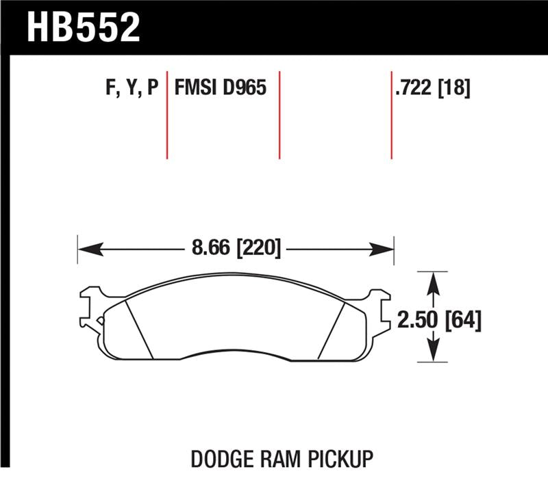 Hawk Performance HB552P.722 Super Duty Street Brake Pads