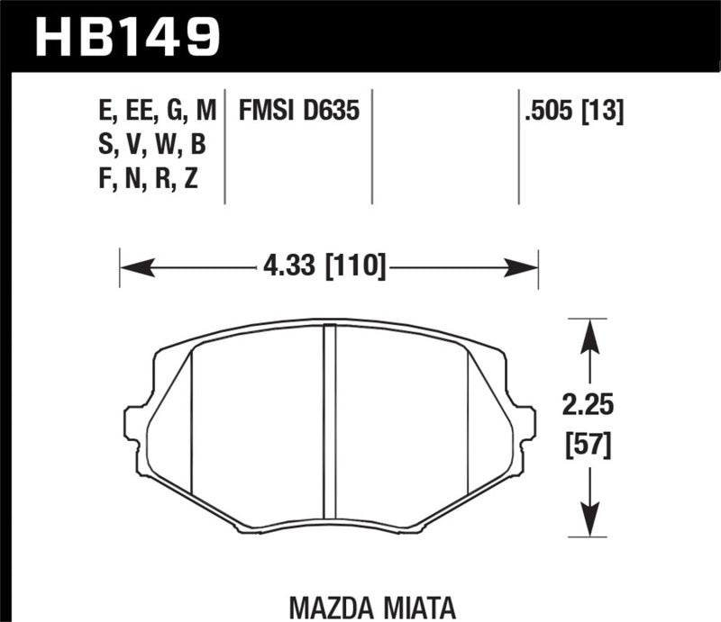 Hawk Performance HB149S.505 HT-10 Motorsport Brake Pads
