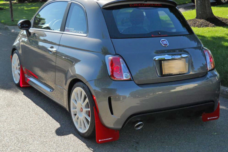 Rally Armor UR Mud Flaps - 2012-2019 Fiat 500 - Red/White Logo - #MF25-UR-RD/WH