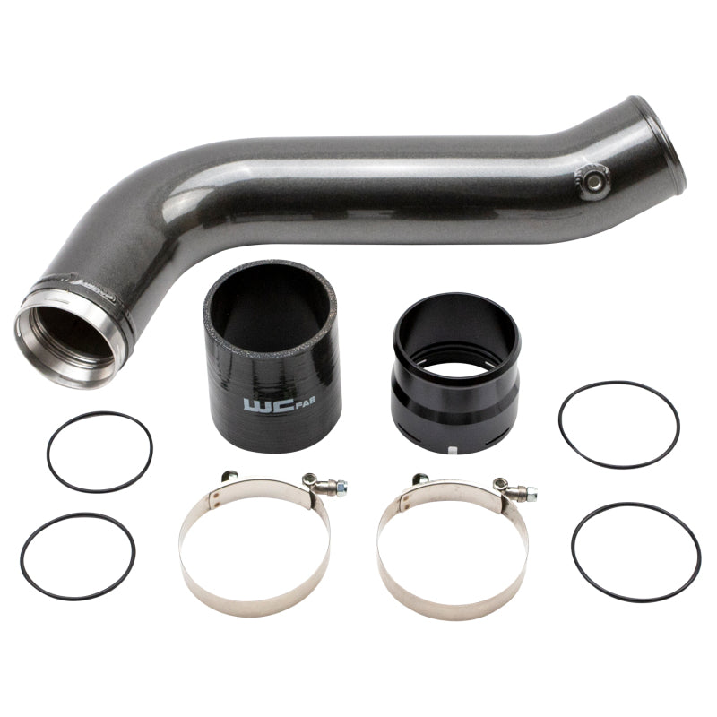 Wehrli Custom Fabrication WCF100381-GB Passenger Side 3.5in Intercooler Pipe Gloss Black for 2020-2026 Chevrolet Silverado / GMC Sierra 2500 HD / 3500 HD L5P Duramax