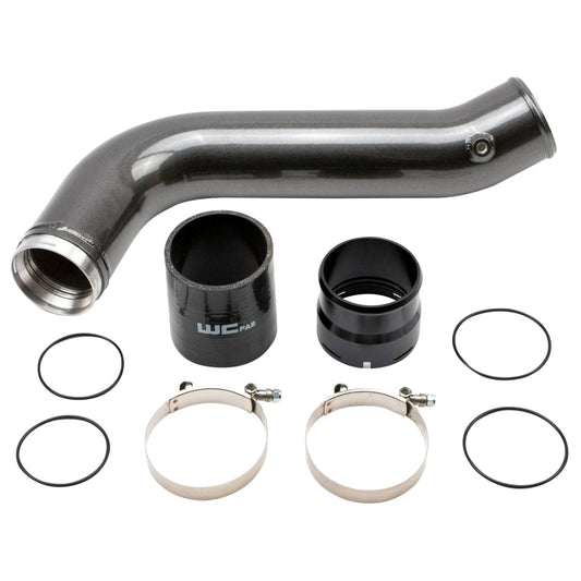 Wehrli Custom Fabrication WCF100381-GW Passenger Side 3.5in Intercooler Pipe Gloss White for 2020-2026 Chevrolet Silverado / GMC Sierra 2500 HD / 3500 HD L5P Duramax
