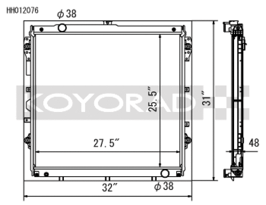 Koyo HH012076 for Toyota 10-13 Tundra 4.6L/07-13 Tundra 5.7L V8 (AT) Racing Radiator