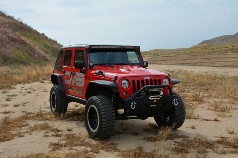 DV8 Offroad 07-18 Jeep Wrangler JK Metal Heat Dispersion Hood - Primer Black - #HDMB07-02