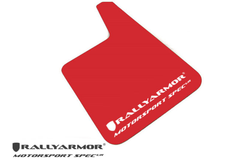 Rally Armor UR Mud Flaps - Universal - Red/White Logo - #MF20-MSUR-RD/WH
