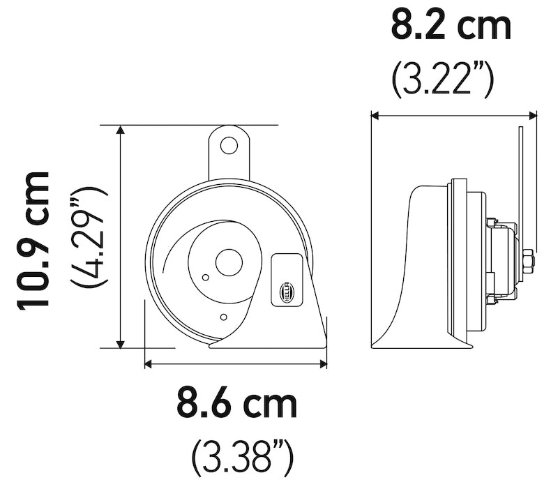 HELLA 011225831 Twin Trumpet Horn Kit 12V Universal Black