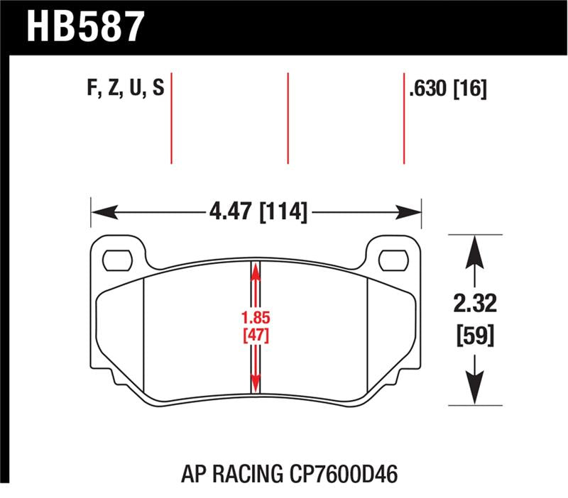 Hawk Performance HB587U.630 DTC-70 Motorsport Brake Pads