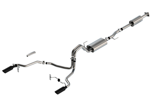 Borla 140865BC F-150 2021 5.0L 4dr CC SB EC STB Lariat/KR/Pltm/LTD 3/2.25 SRE Cat-Back Touring Black CHR Tips - #140865BC