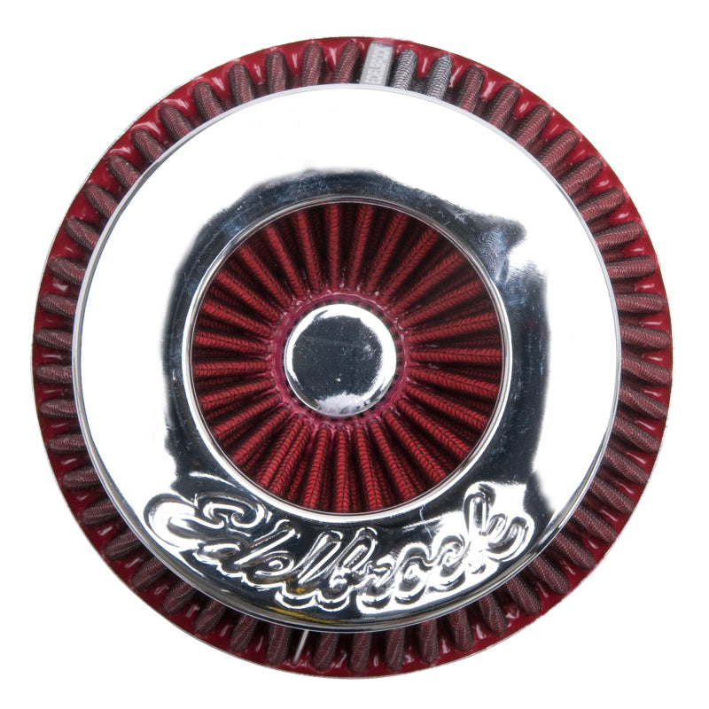 Edelbrock 43611 Air Filter Pro-Flo Series Conical 3.7 in Tall Red/Chrome