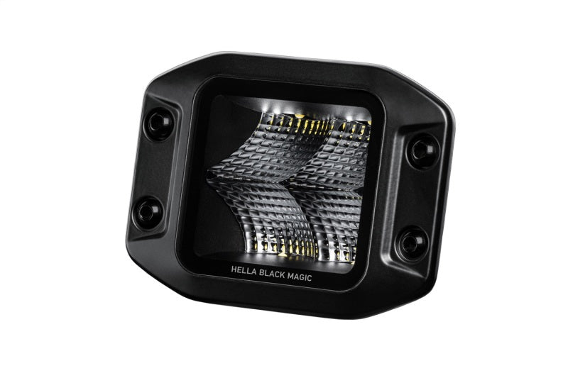 HELLA 358176831 Black Magic 3.2in LED Cube Kit - Flood Beam (Flush Mount)
