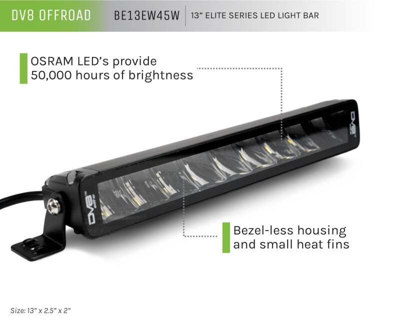DV8 Offroad Elite Series 13in Light Bar 45W Flood/Spot LED - #BE13EW45W