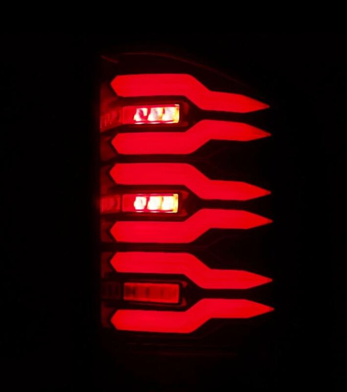 AlphaRex 620000 07-14 Chevrolet Silverado 1500/2500 HD/3500 HD Luxx-Series LED Tail Lights Black/Red