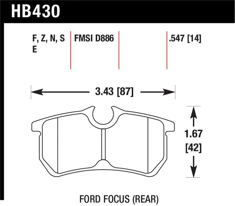 Hawk Performance HB430F.547 HPS Performance Street Brake Pads