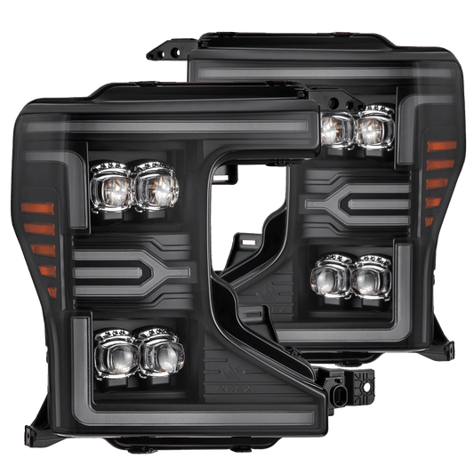 AlphaRex 880338 2020-2022 Ford F-250/350/450 SD NOVA-Series LED Projector Headlights Bk with Activation Light Sequential Signal & Switchback DRL