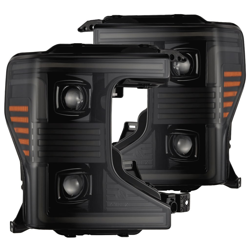 AlphaRex 880345 20-22 Ford F150 Pro-Series Projector Headlights Alph. Black with Act.Light / Sequential Signal / DRL