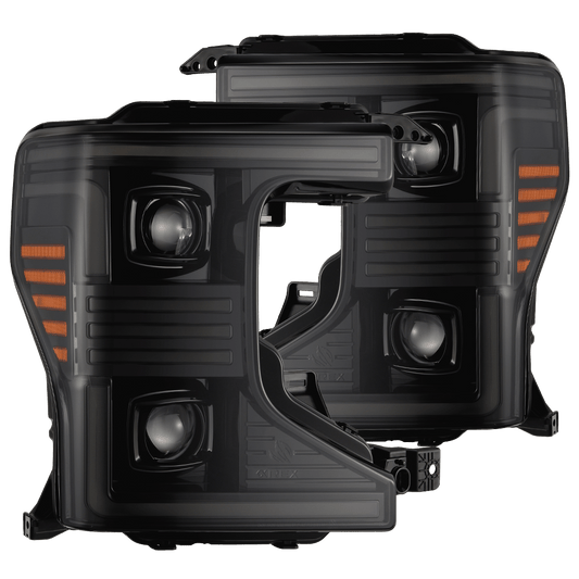 AlphaRex 880345 2020-2022 Ford F150 Pro-Series Projector Headlights Alph. Black with Act.Light / Sequential Signal / DRL